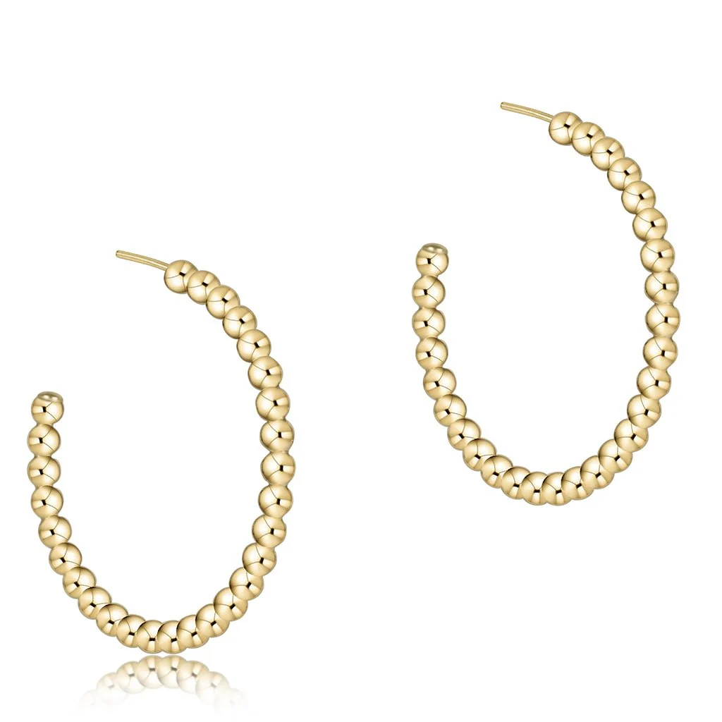 enewton design :  Beaded Classic 1.25" Post Hoop - 3mm Gold