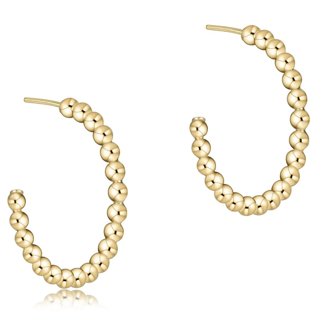 enewton design :  Beaded Classic 1.25" Post Hoop - 4mm Gold