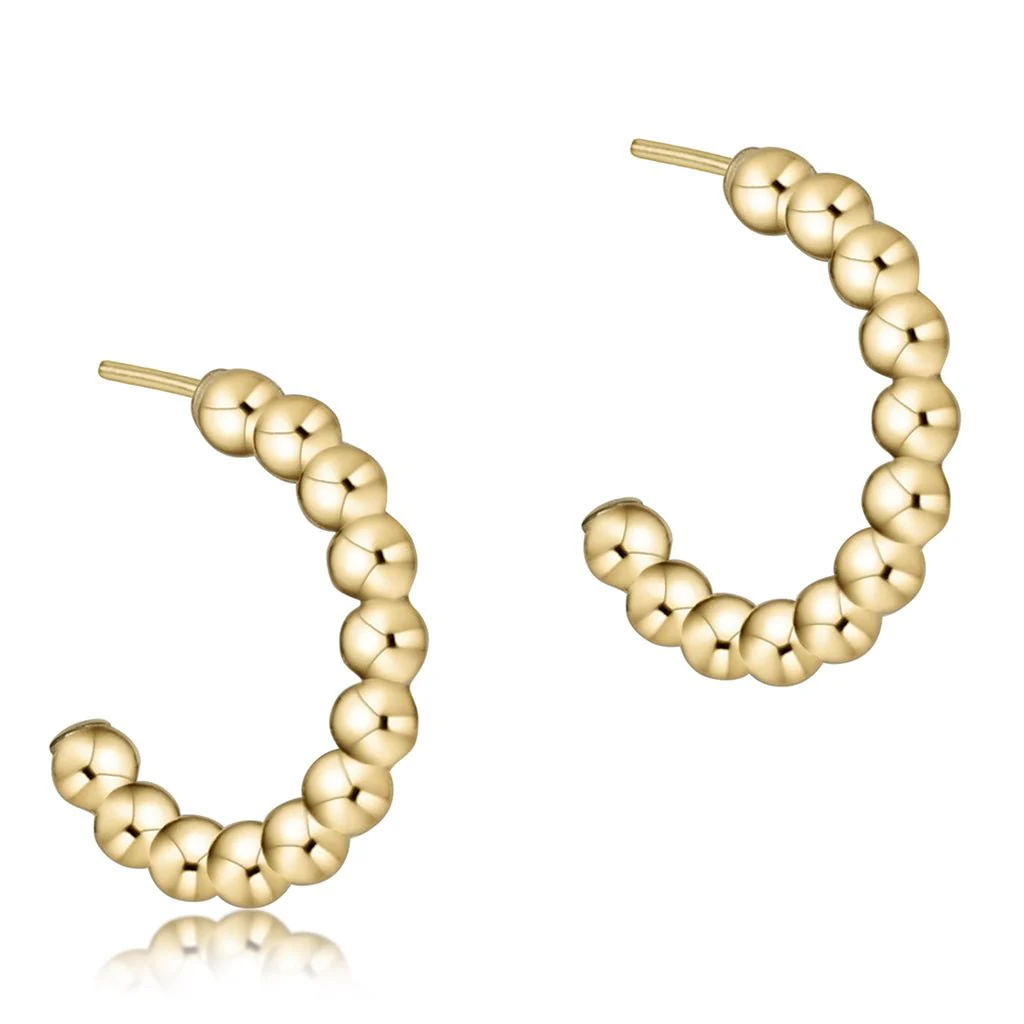 enewton design :   Beaded classic 1" Post Hoop - 3mm Gold
