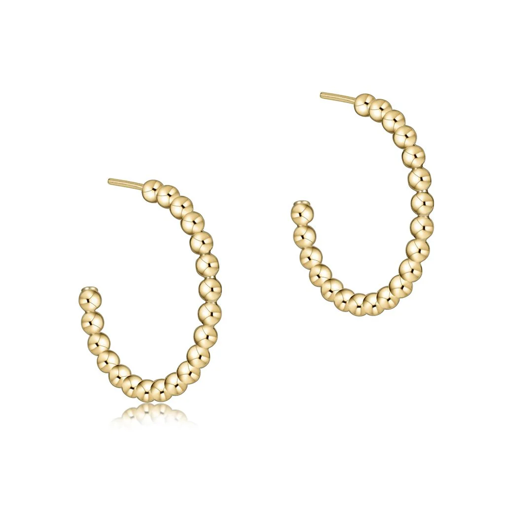 enewton design : Beaded Classic 1" Post Hoop - 2mm Gold