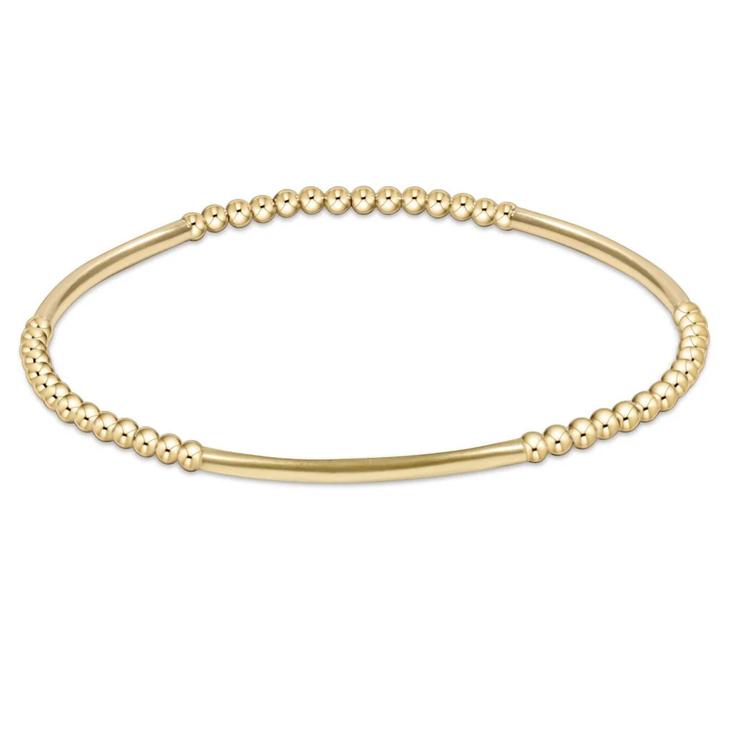 enewton design : Bliss bar gold pattern Bead Bracelet 6.25" - gold - (Assorted Bead Size)
