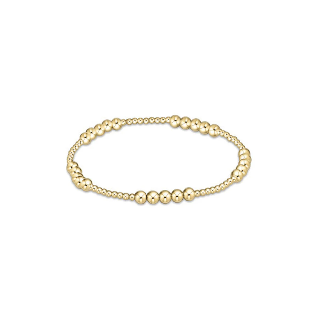 enewton design : Classic Blissful Pattern 2mm Bead Bracelet 6.25" - 4mm Gold