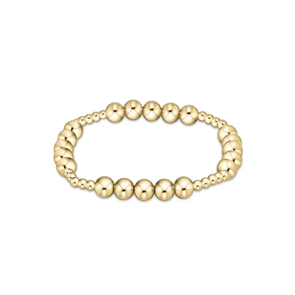 enewton design : Classic Blissful Pattern 3mm Bead Bracelet 6.25" - 6mm Gold