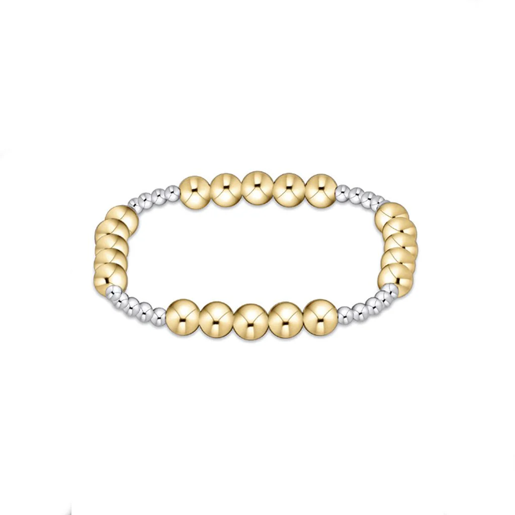 enewton design : Classic blissful pattern 3mm Bead Bracelet 6.25" - Mixed Metals
