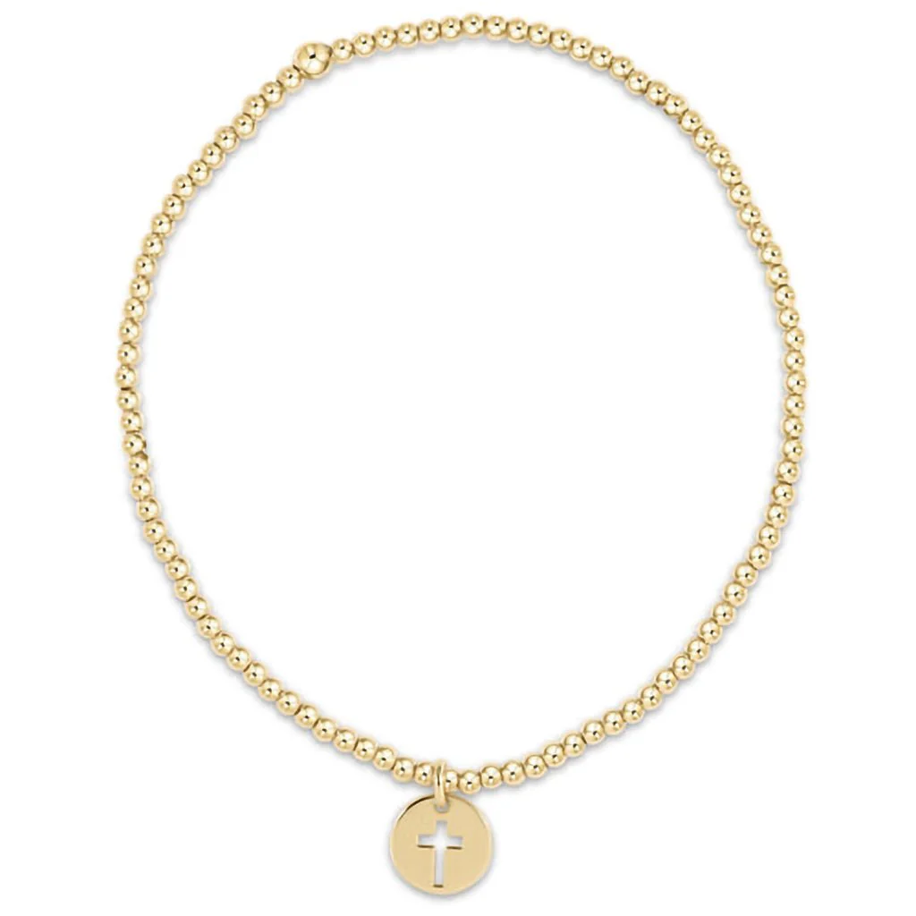 enewton design : Classic gold 2mm Bead Bracelet 6.25" - blessed small gold disc