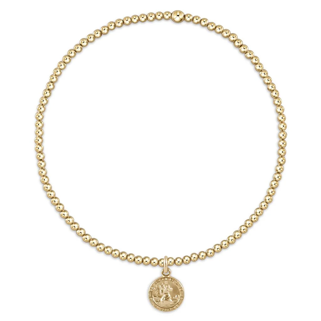 enewton design : Classic gold 2mm Bead Bracelet 6.25" - protection small gold disc