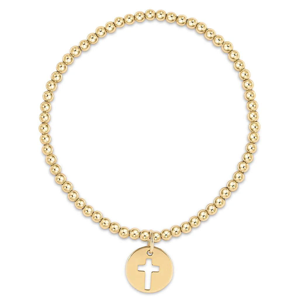 enewton design : Classic gold 3mm bead Bracelet 6.25"- blessed disc