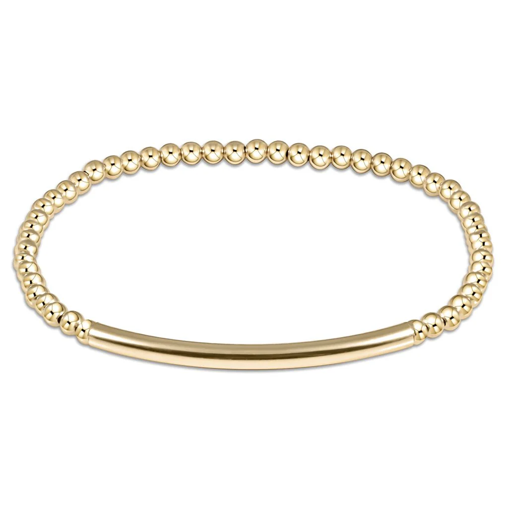 enewton design :  Classic gold 3mm Bead Bracelet 6.25" - bliss bar smooth