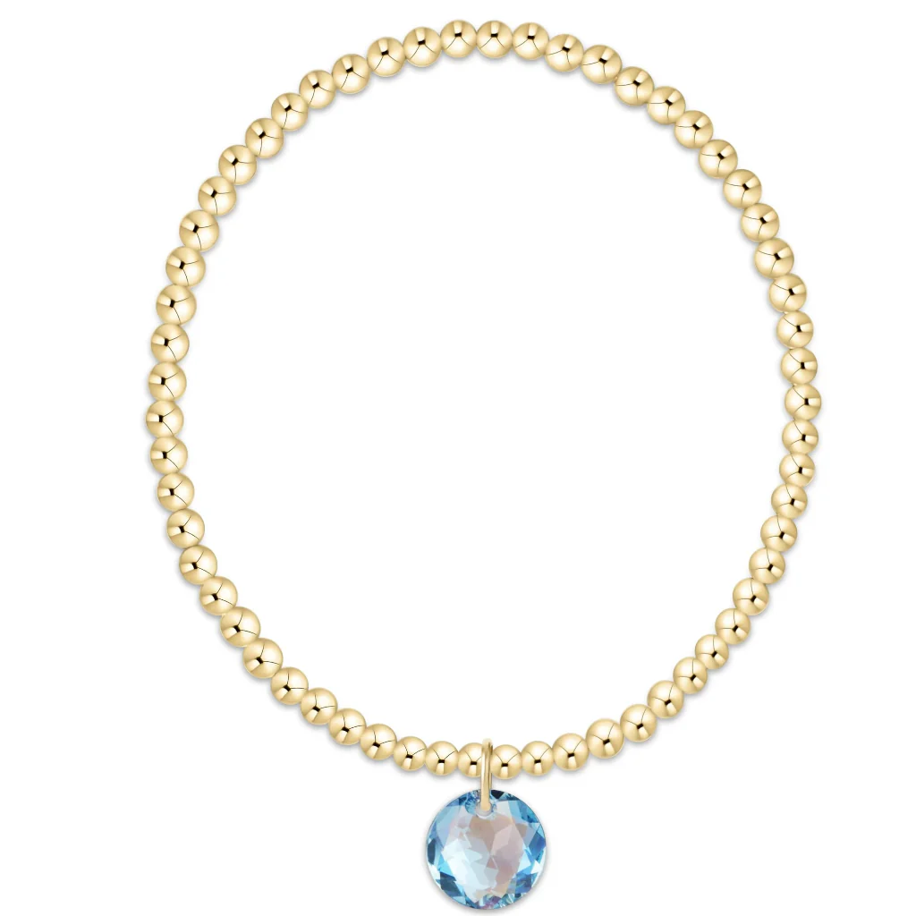 Enewton Design  : Classic Gold 3mm Bracelet 6.25" Reflection- Mar Birthstone