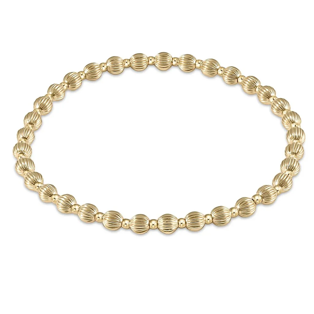 enewton design : Dignity Grateful Pattern 4mm Bead Bracelet 6.25" - Gold