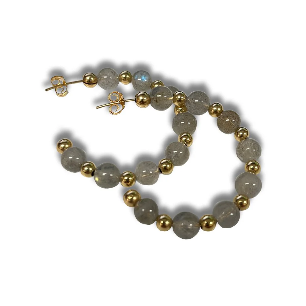 enewton design : Grateful Bliss  Beaded 1.25" Hoop Earrings - 6mm Laborite