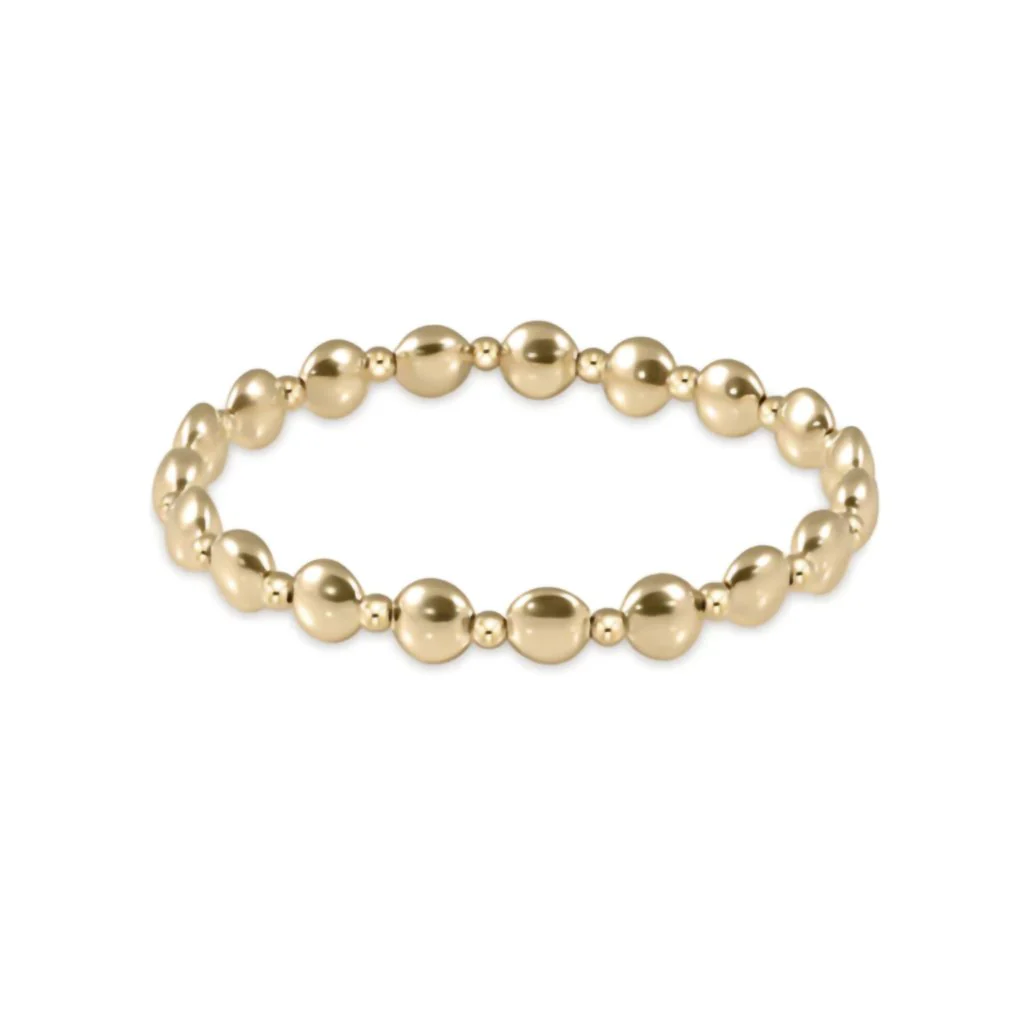 enewton design : Honesty Grateful Pattern 6mm Beaded Bracelet 6.25"- Gold