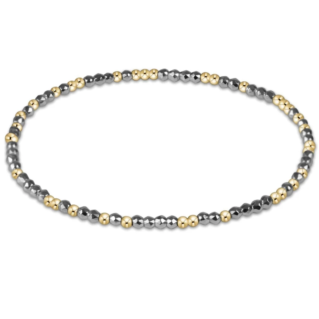 enewton design : Hope Unwritten Bead Bracelet 6.25" - Silver Faceted Hematite