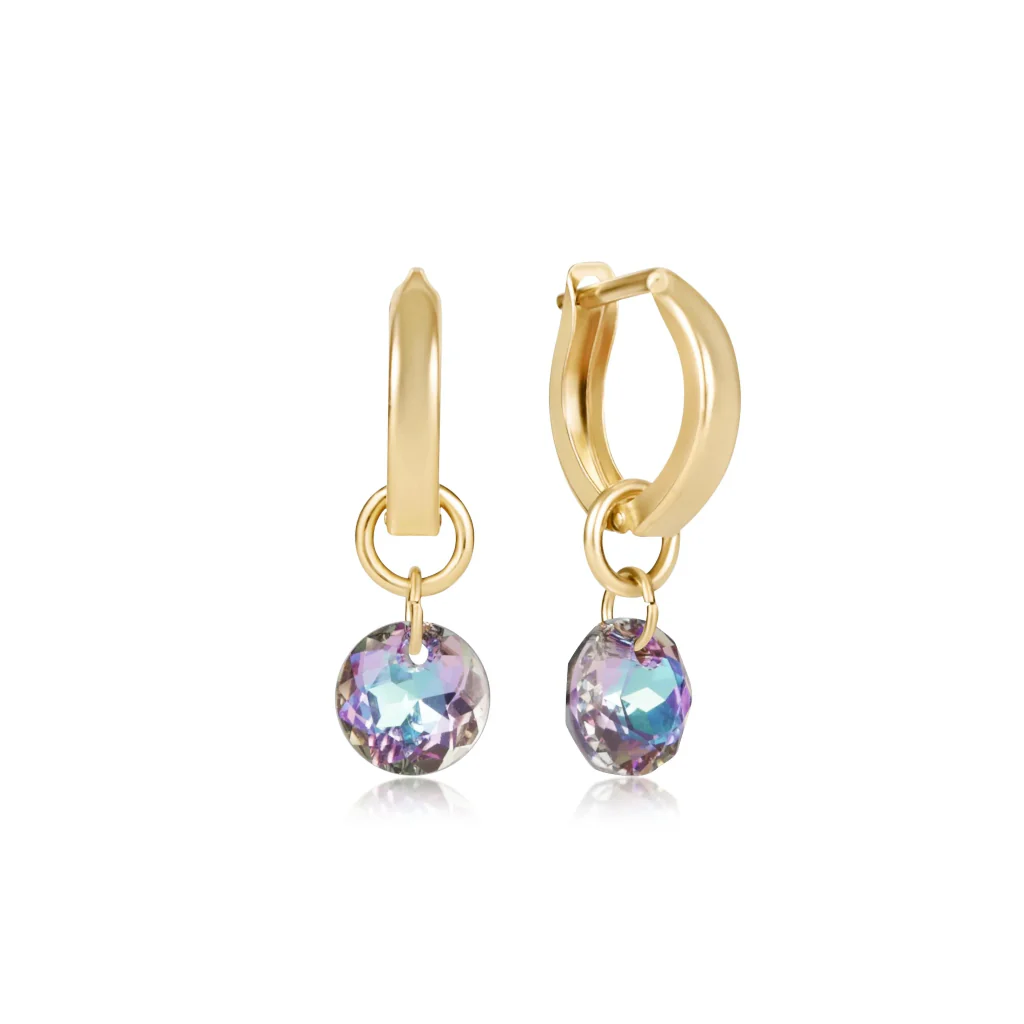 Enewton Design  : Huggie Gold 0.5" Hoop Earrings -Charm - Jun Birthstone