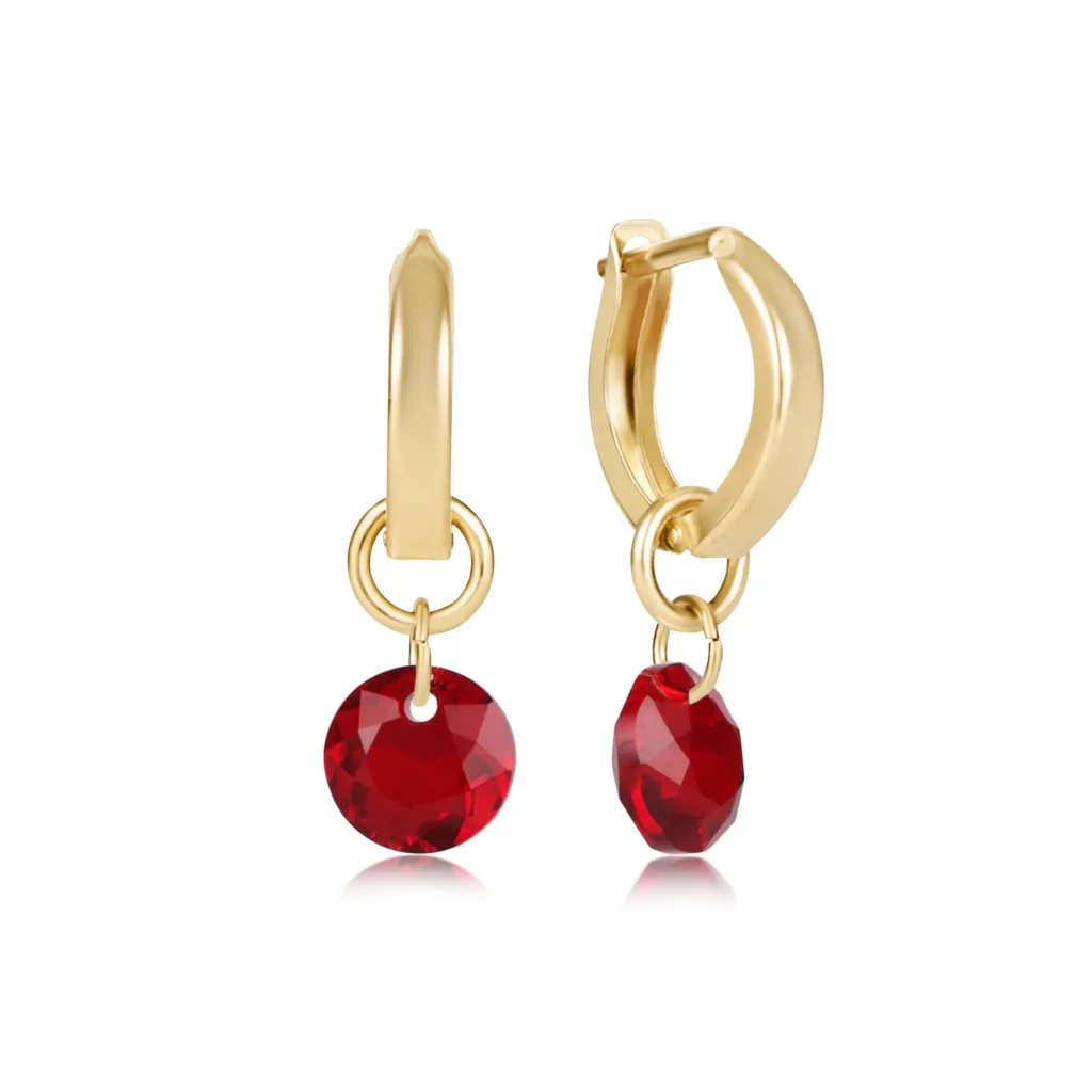 Enewton Design  : Huggie Gold 0.5" Hoop Earrings -Reflection - Jan Birthstone