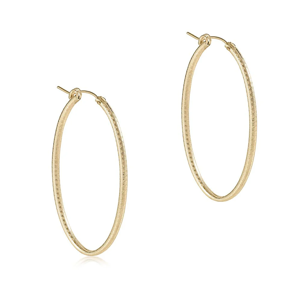 enewton design :   Oval Gold 2" Hoop - Textured