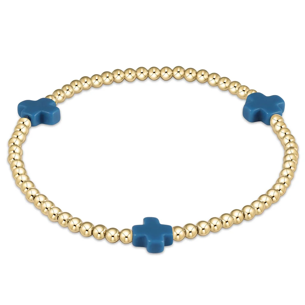 enewton design : Signature Cross Pattern Bracelet 6.25" - 3mm Cobalt