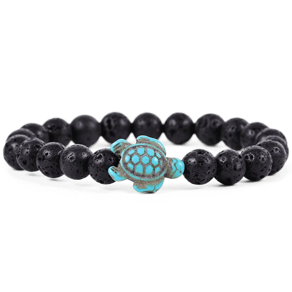 Fahlo : The Journey Bracelet in Lava Stone - Sea Turtle