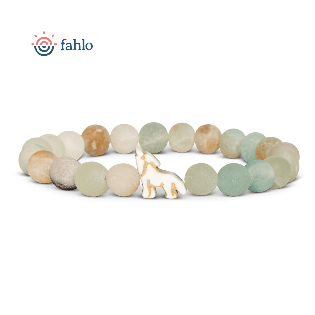 Fahlo : The Scout Bracelet in Sky Stone - Wolf