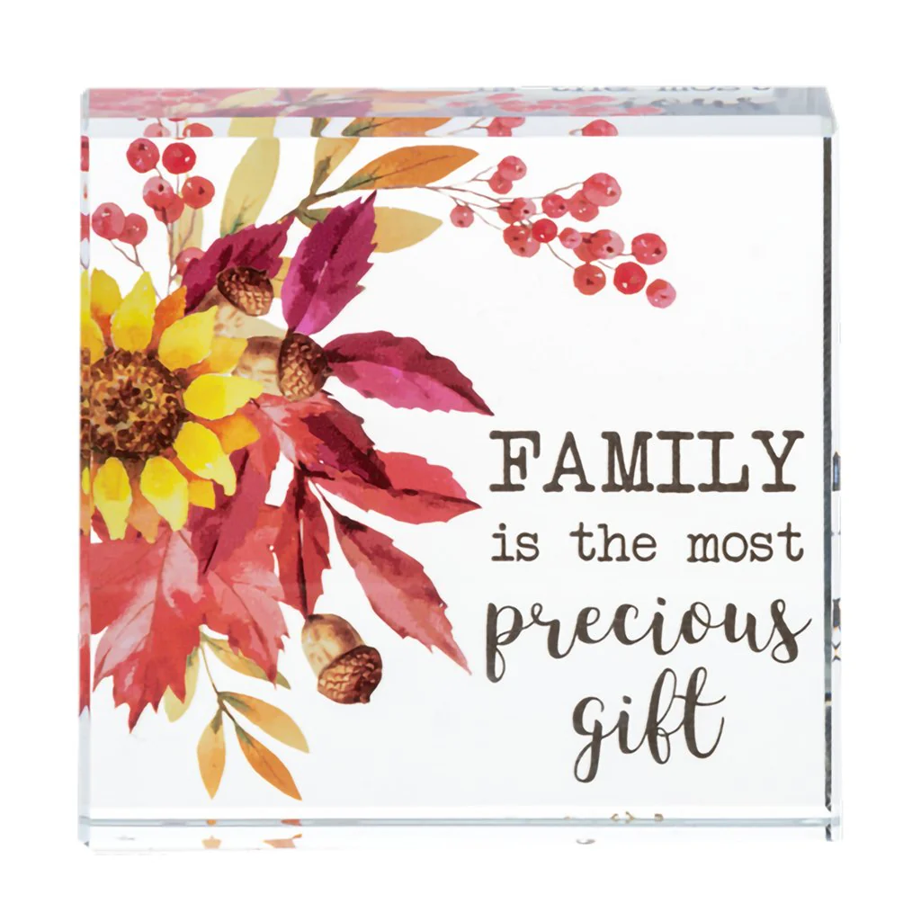 Ganz :  Fall Beveled Glass Blocks- Assorted 1 at random. Style can not be chosen - Image 3