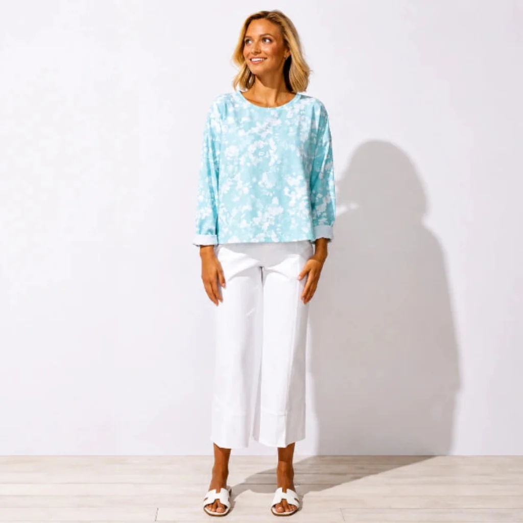 Habitat Clothes : Women's French Terry Pullover - Mint - Image 3