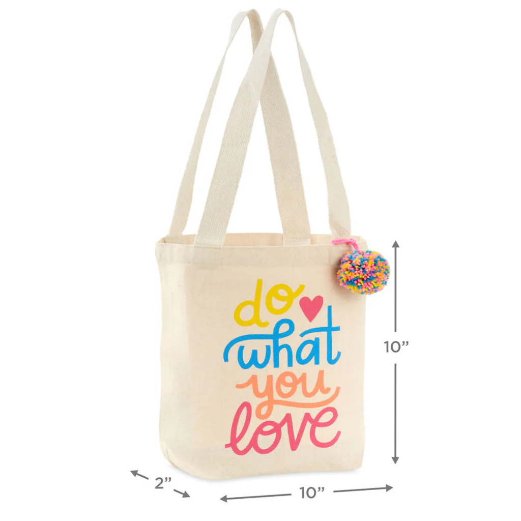 Hallmark : 10.5" Do What You Love Square Fabric Gift Bag - Image 3