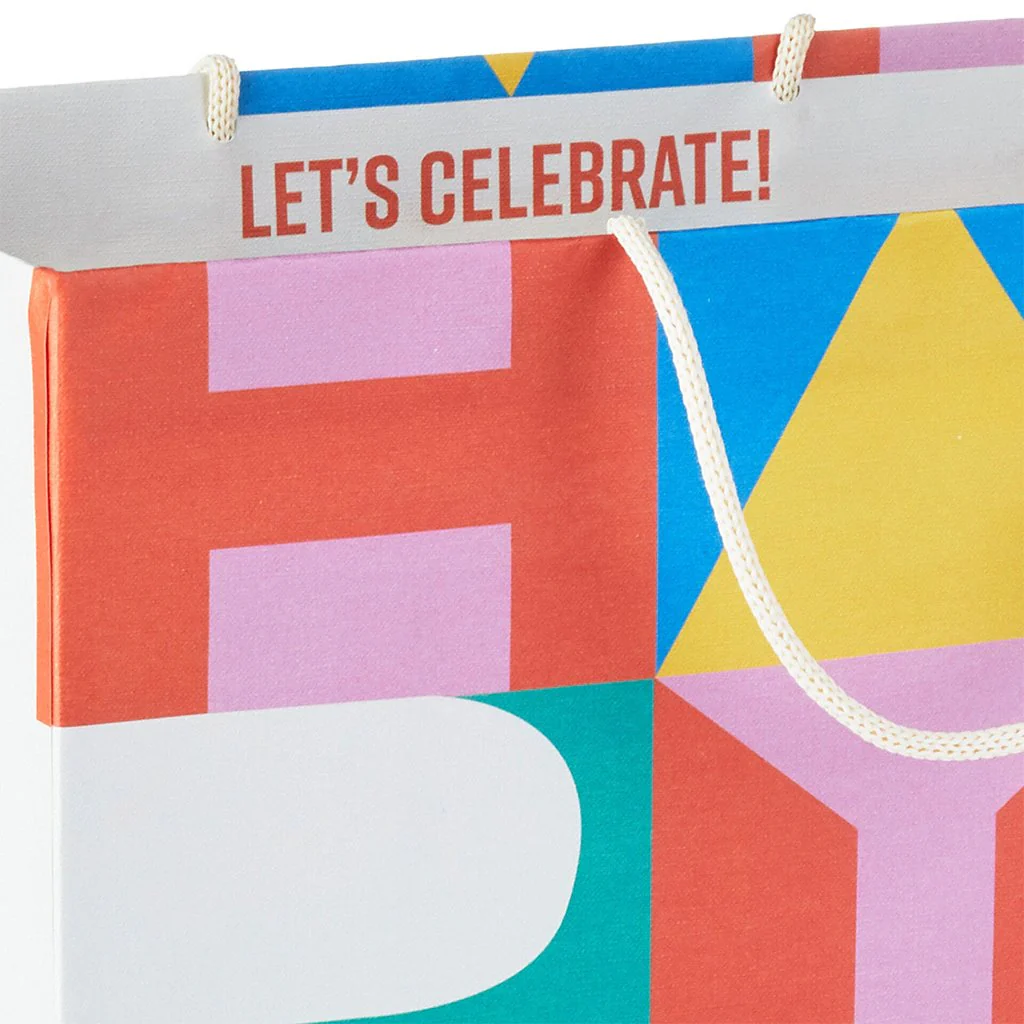 Hallmark : 13" Color Block Large Birthday Gift Bag - Image 4