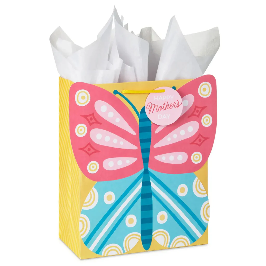 Hallmark : 13" Colorful Butterfly Large Mother's Day Gift Bag With Tissue Paper