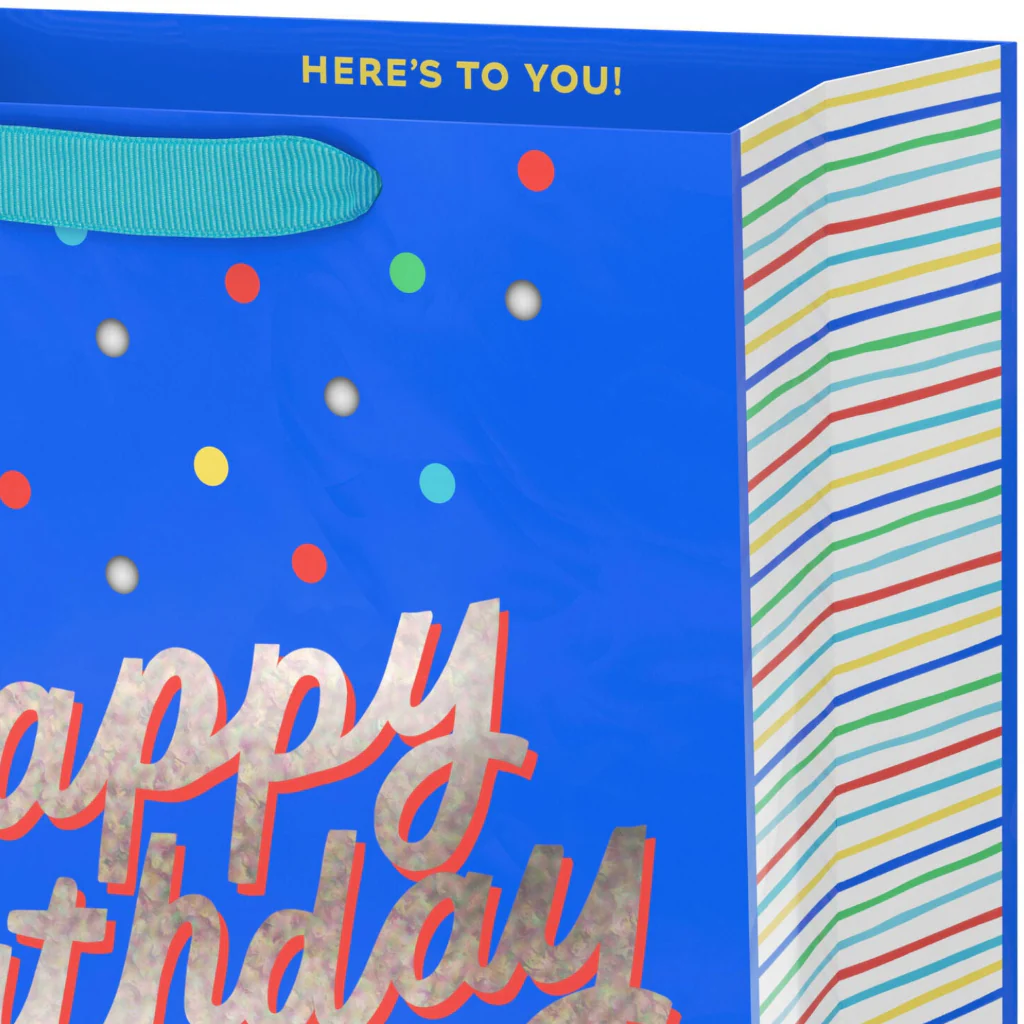 Hallmark : 13" Happy Birthday on Blue Large Gift Bag - Image 4