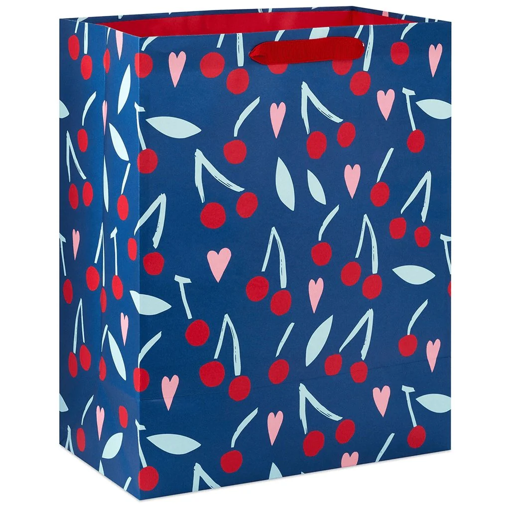 Hallmark : 13" Hearts and Cherries Large Valentine's Day Gift Bag - Image 6