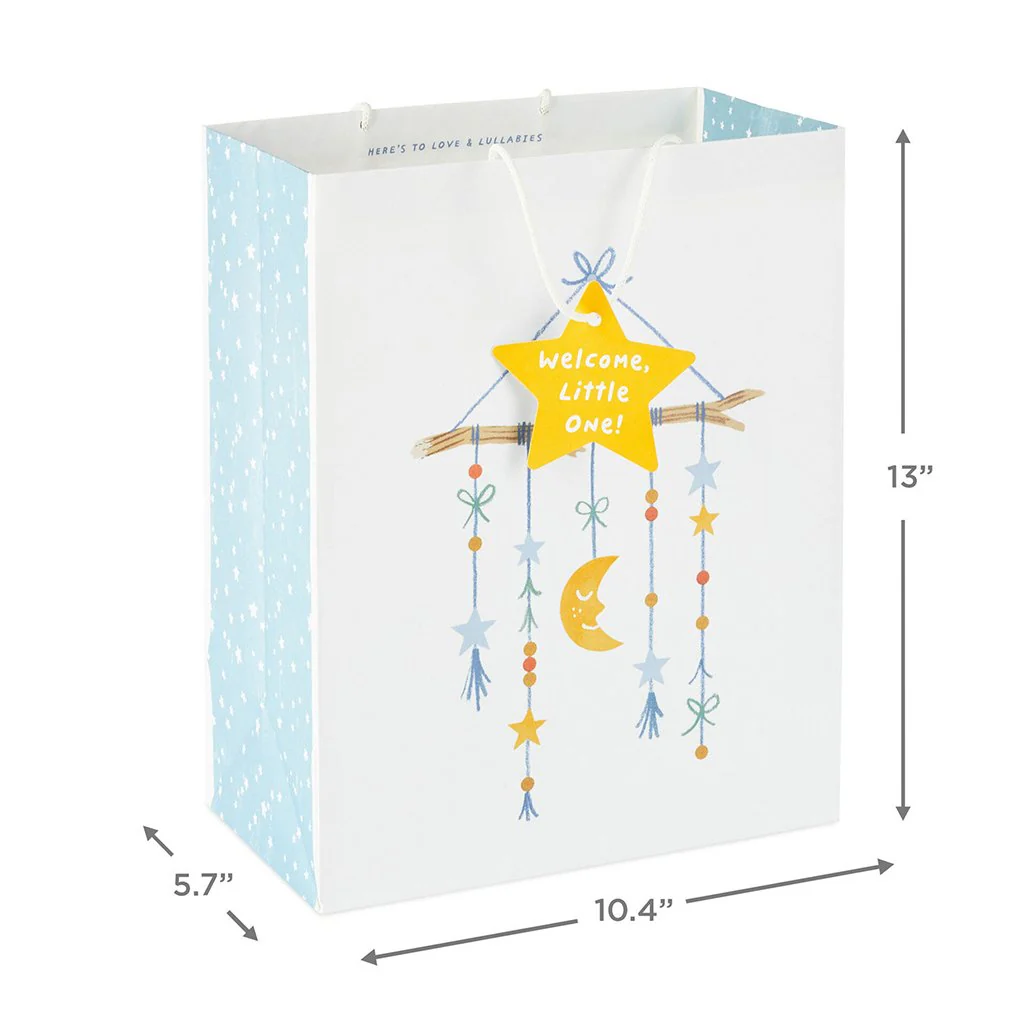 Hallmark : 13" Moon and Stars Large New Baby Gift Bag - Image 3