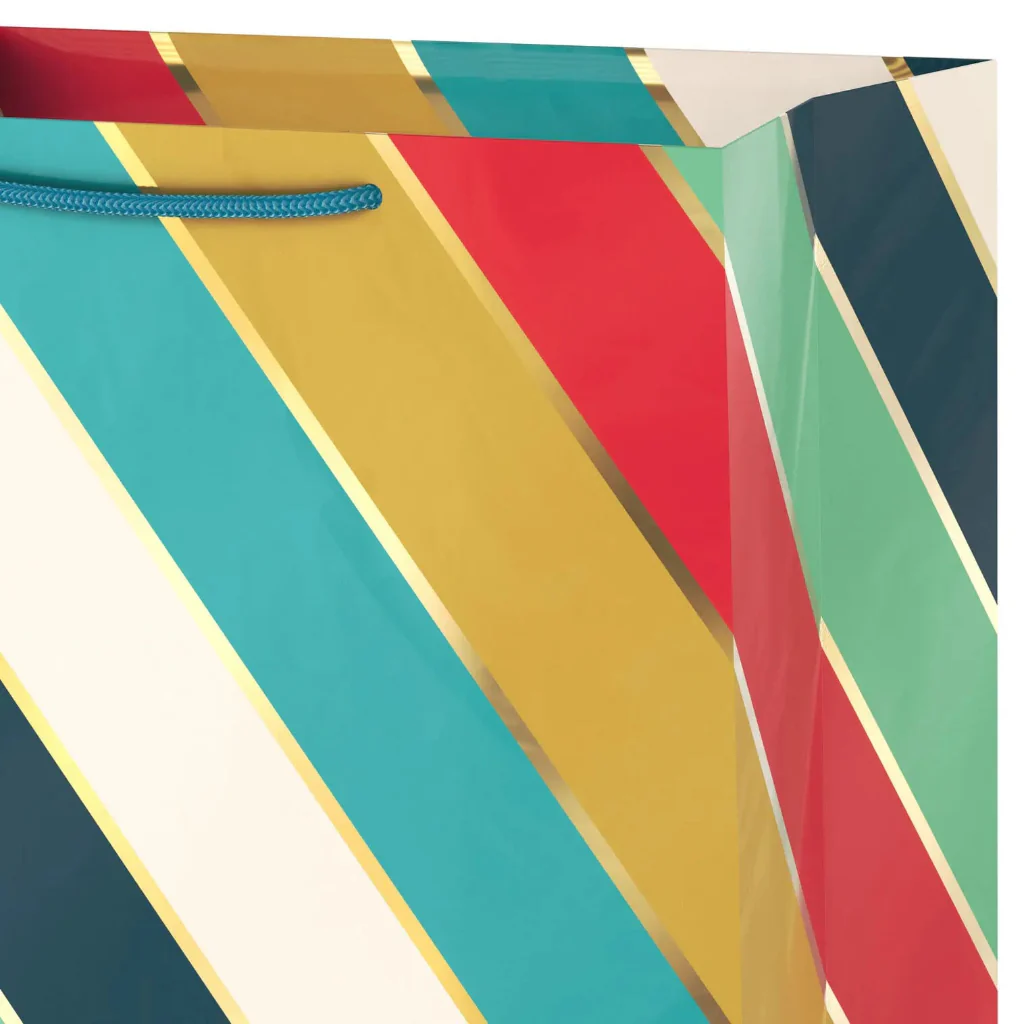 Hallmark : 13" Multicolor Diagonal Stripes Large Gift Bag - Image 4