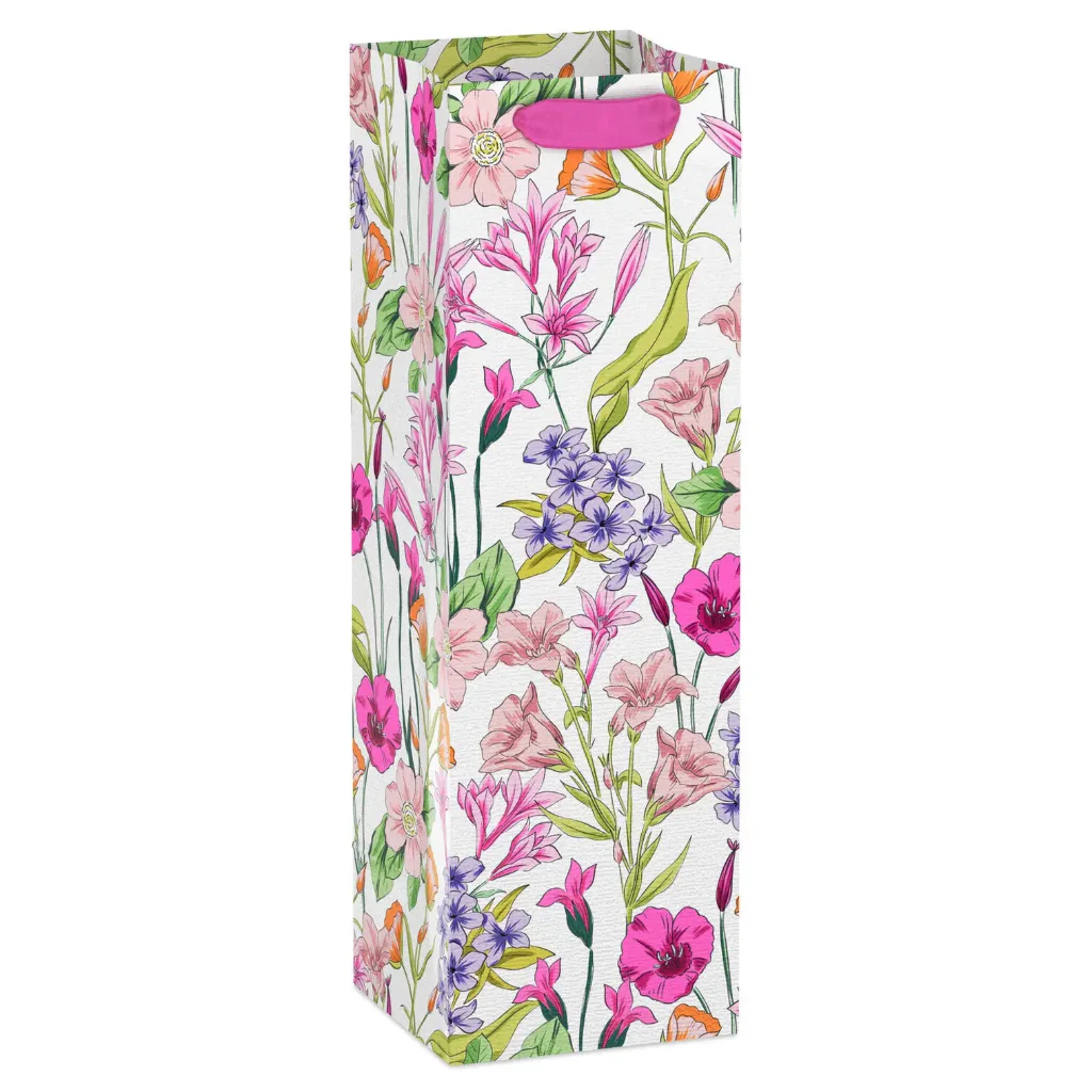 Hallmark : 13" Spring Flowers Wine Gift Bag