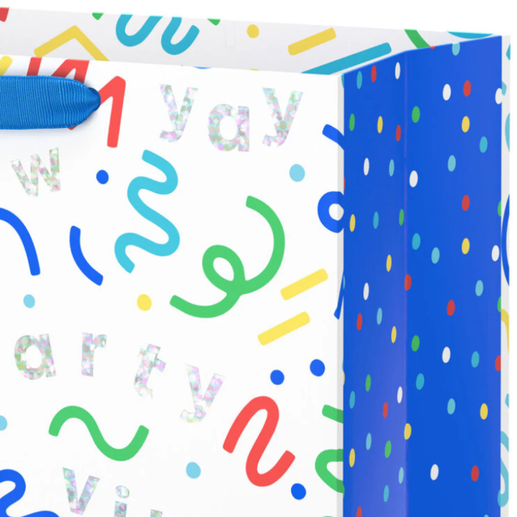 Hallmark : 15.5" Colorful Squiggles and Party Vibes Extra-Large Gift Bag - Image 4