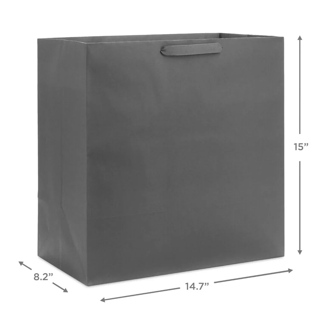 Hallmark : 15" Gray Extra-Deep Gift Bag - Image 3