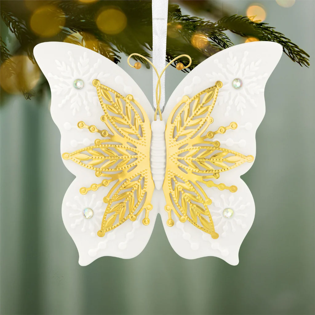 Hallmark : 2026 Keepsake 10th Anniversary Brilliant Butterflies Porcelain and Metal Ornament (54)