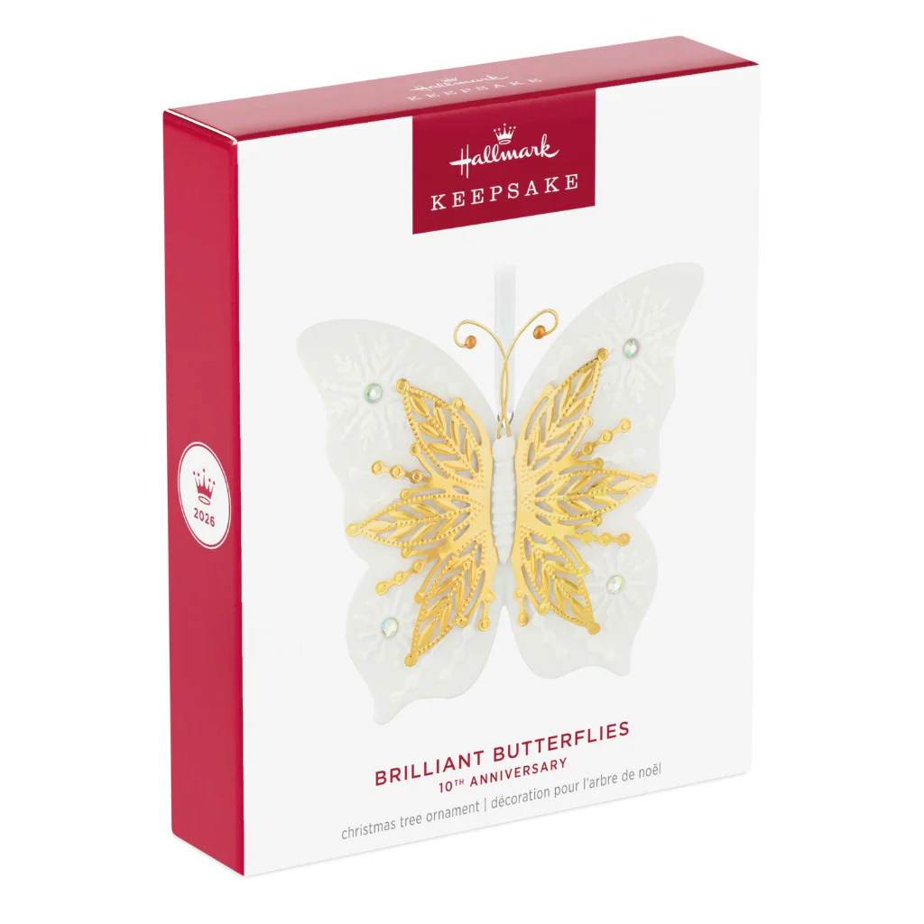Hallmark : 2026 Keepsake 10th Anniversary Brilliant Butterflies Porcelain and Metal Ornament (54) - Image 5
