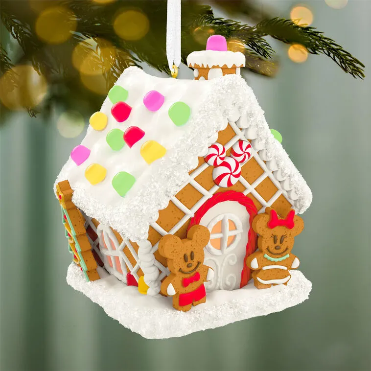 Hallmark : 2026 Keepsake Disney Mickey and Friends Jolly Gingerbread House Musical Ornament With Light (171)