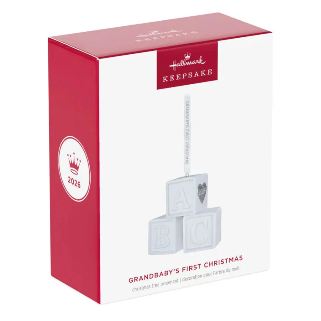Hallmark : 2026 Keepsake Grandbaby's First Christmas Blocks 2026 Porcelain Ornament (133) - Image 5