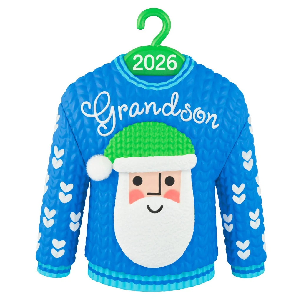 Hallmark : 2026 Keepsake Grandson Santa Sweater 2026 Ornament (135) - Image 2