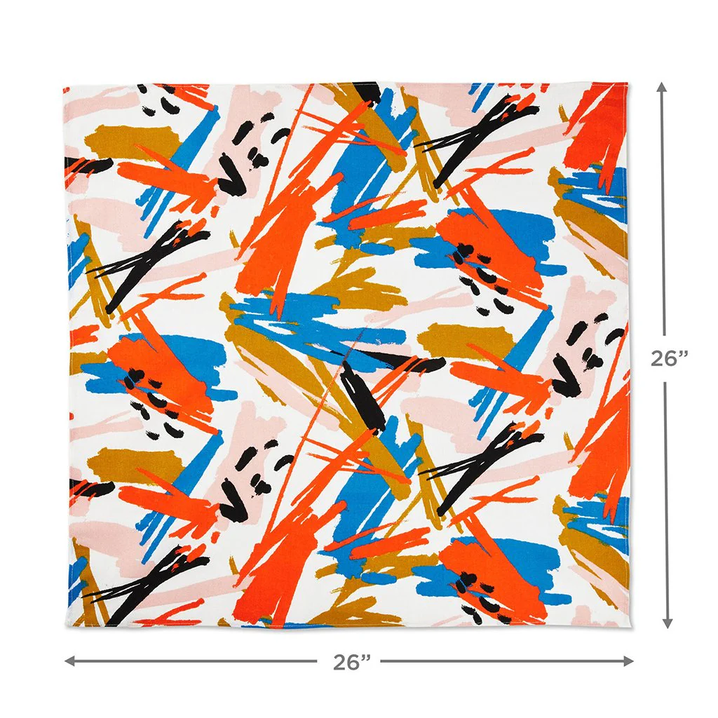 Hallmark : 26" Abstract Doodles on Cream Fabric Gift Wrap - Image 4