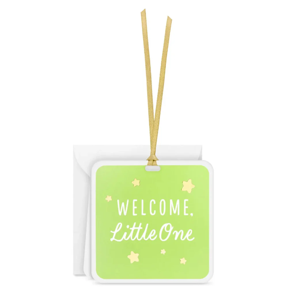 Hallmark : 3.2" Welcome Little One Folded Gift Tag