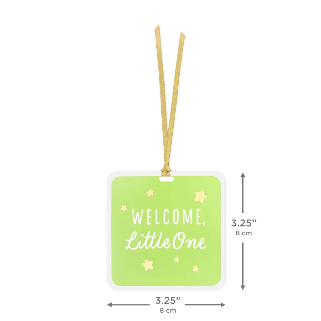 Hallmark : 3.2" Welcome Little One Folded Gift Tag - Image 3