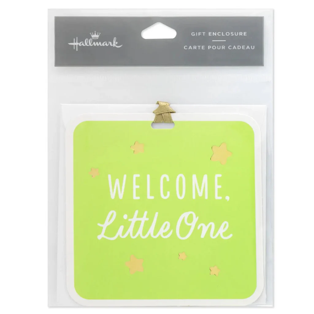 Hallmark : 3.2" Welcome Little One Folded Gift Tag - Image 4