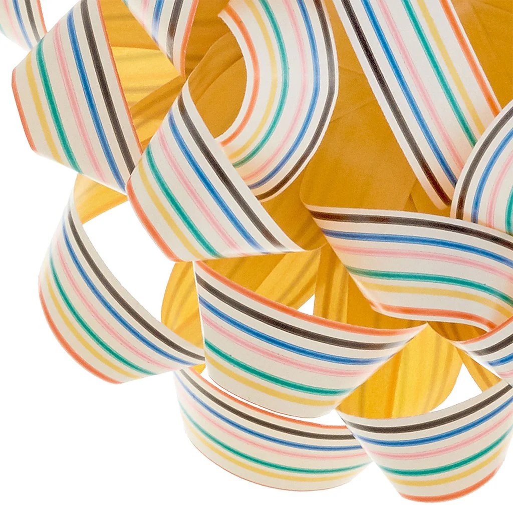 Hallmark : 4.6" Colorful Stripes on White Recyclable Gift Bow - Image 3