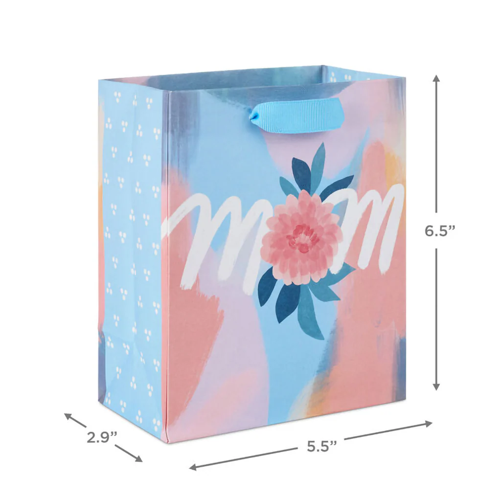 Hallmark : 6.5" Pastel Brushstrokes Small Gift Bag for Mom - Image 3