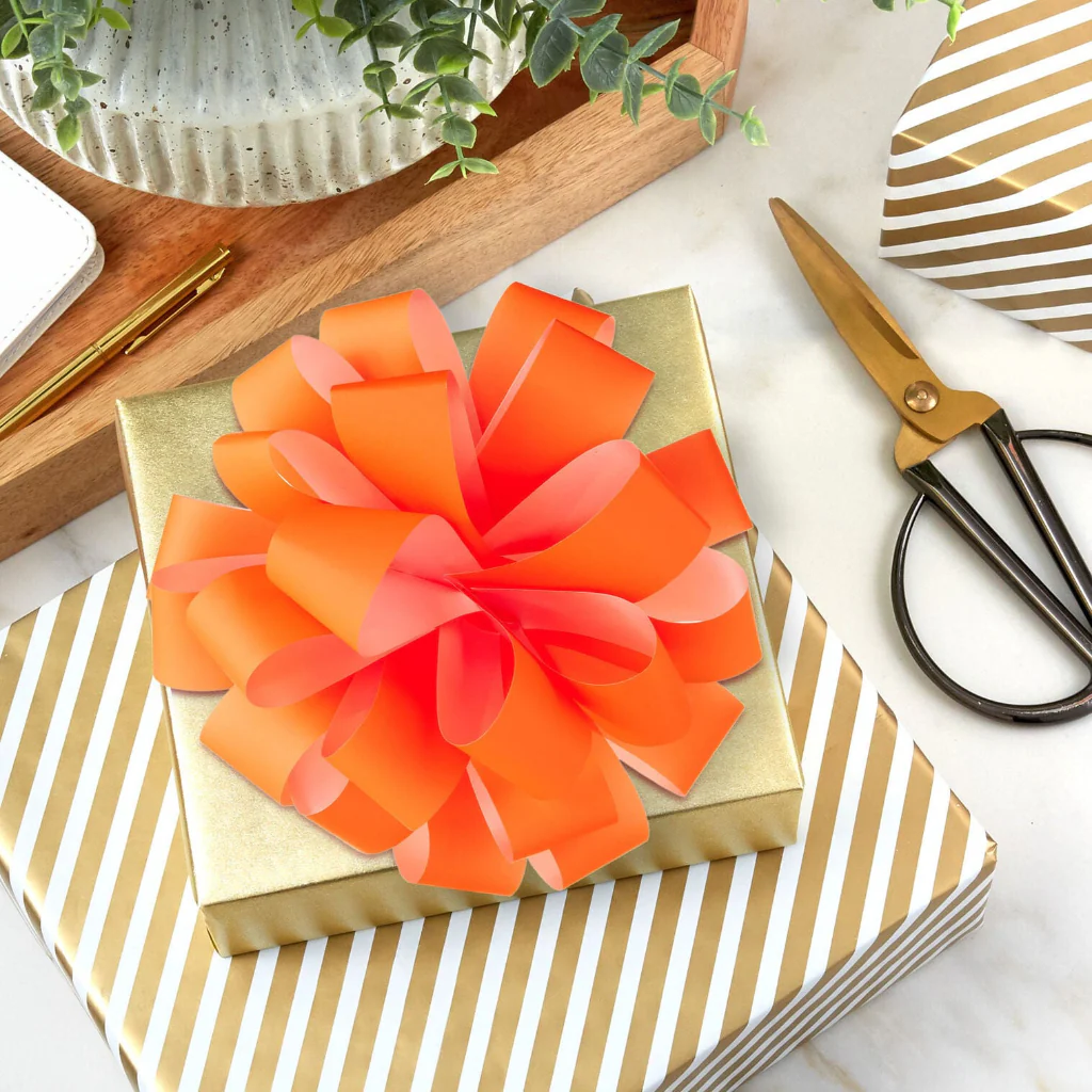 Hallmark : 6" Bright Orange Gift Bow - Image 4