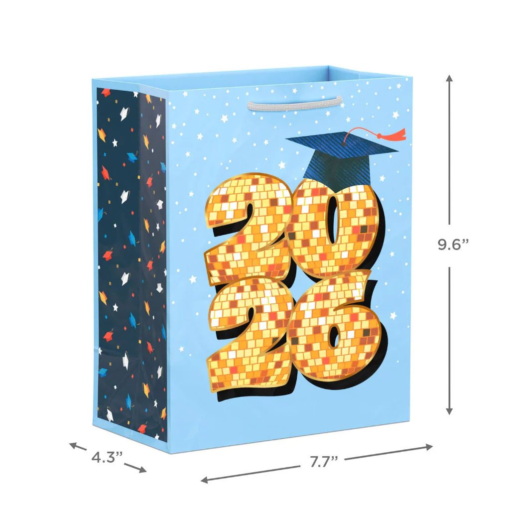 Hallmark : 9.6" Disco Ball 2026 Medium Graduation Gift Bag - Image 3