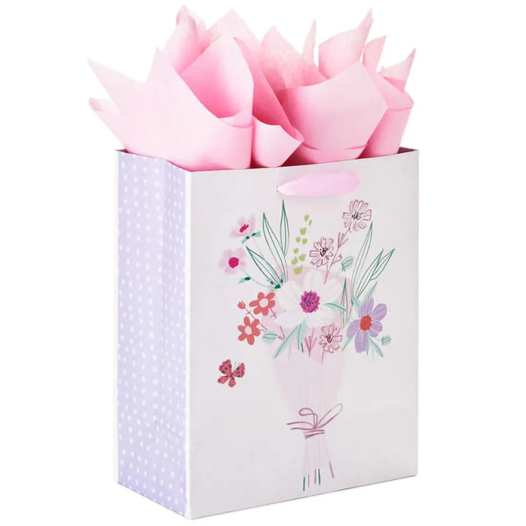 Hallmark : 9.6" Fresh Flower Bouquet Medium Gift Bag With Tissue Paper - Image 5