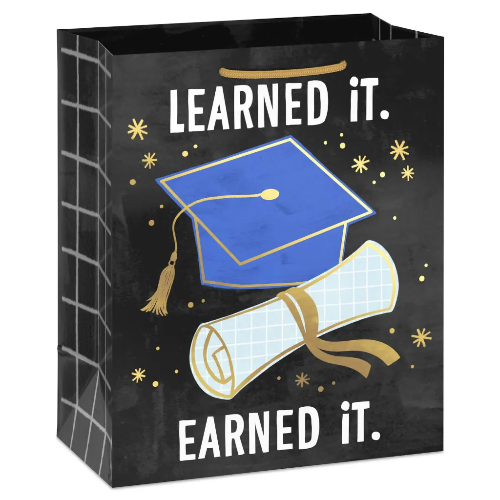 Hallmark : 9.6" Learned It, Earned It Medium Graduation Gift Bag